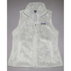 PATAGONIA Full‎ Zip-Up Gray Fuzzy Fleece Vest Jacket Women's Large